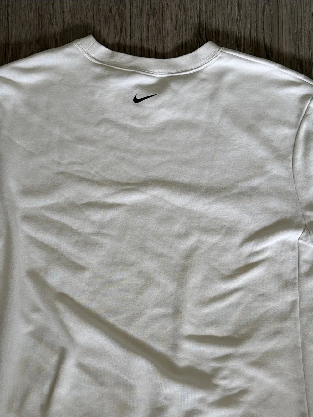 Nike Dri-Fit Sweatshirt Medium White “Just Do It” on Arm & Swoosh On Back